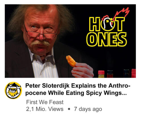 Peter Sloterdijk Explains the Anthropocene While Eating Spice Wings